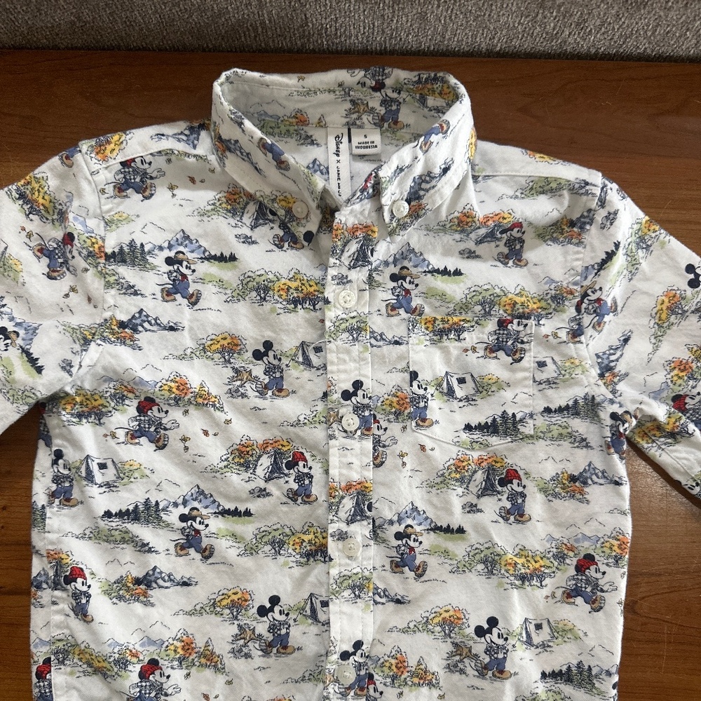 Mickey button up top